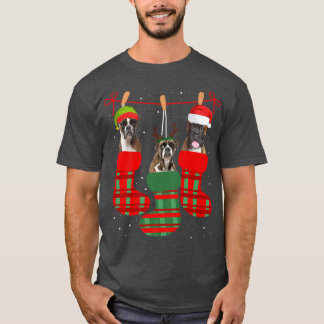 Dog Boer-kerstsokken Funny Xmas Pajama Pet Pup T-shirt