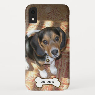 Dog Bone Custom Photo Name Modern Cute iPhone XR Hoesje