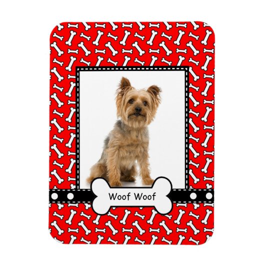 Dog Bone Custom Puppy Portrait Lijst Magneet (Verticaal)