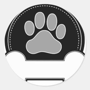 Dog Bone en Paw Ronde Sticker