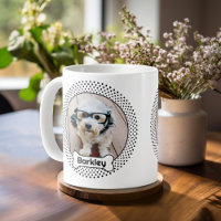 Dog Bone en Polka Dot Pet Photo Lijst - Wit