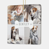 Dog Bone Modern Four Photo Pet Collage Keramisch Ornament (Links)