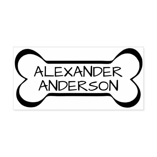 Dog Bone personaliseren Rubberstempel (Afrduk)