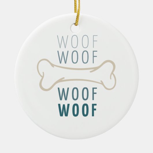 Dog Bone Wof Keramisch Ornament (Voorkant)