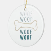 Dog Bone Wof Keramisch Ornament (Links)