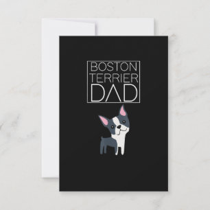 Dog Boston Terrier Dad Mannen I Love Cute Funny RSVP Kaartje