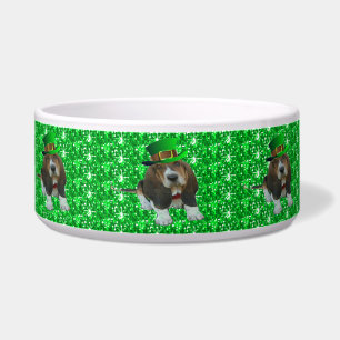 Dog Bowl Basset Hound St Patrick's Voerbakje