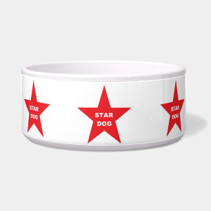Dog Bowl Star Dog op Red Star Voerbakje