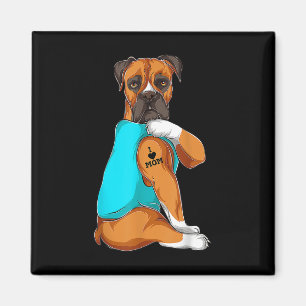Dog Boxer I Love Mam Tattoo Apparel Dog Mam Gifts Magneet