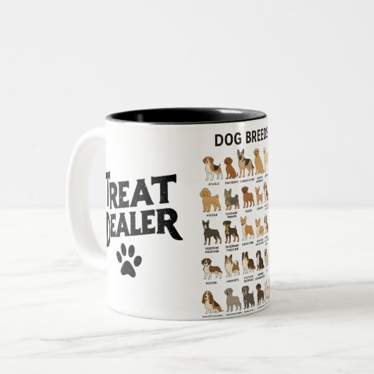 Dog Breeds Mug – Cute Dog Lover Coffee Cup (Devant gauche)