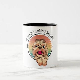 Dog Brownie zien Naughty Tweekleurige Koffiemok