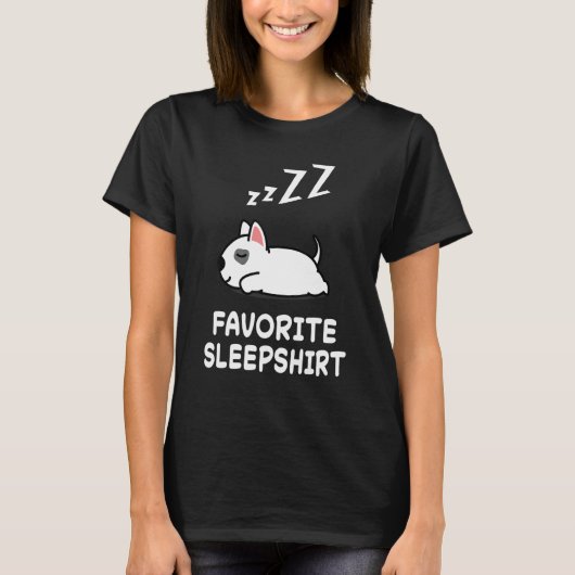 Dog Bull Terrier Dogs Nap Sleeping Sleep Pajama Ni T-shirt (Voorkant)