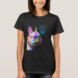 Dog Bulldog Ma Pap Pop Art Fun Cute T-shirt