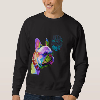 Dog Bulldog Ma Pap Pop Art Fun Cute Trui