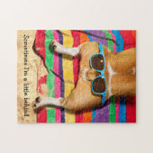 Dog Butt met zonnebril Legpuzzel (Horizontaal)