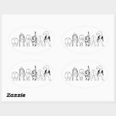 Dog Butts Ovale Sticker (Vel)