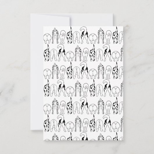 Dog Butts Pattern Bedankkaart (Achterkant)