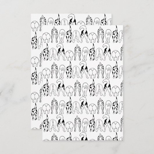 Dog Butts Pattern Bedankkaart (Voorkant / Achterkant)