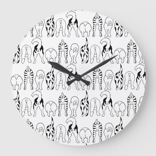 Dog Butts Pattern Grote Klok (Voorkant)