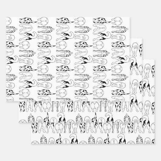 Dog Butts Pattern Inpakpapier Vel (Set)