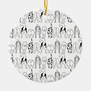 Dog Butts Pattern Keramisch Ornament