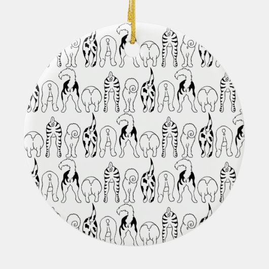 Dog Butts Pattern Keramisch Ornament (Achterkant)