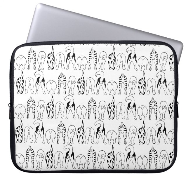 Dog Butts Pattern Laptop Sleeve (Voorkant)