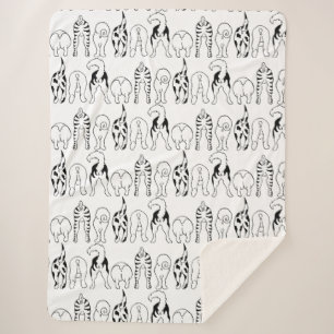 Dog Butts Pattern Sherpa Deken