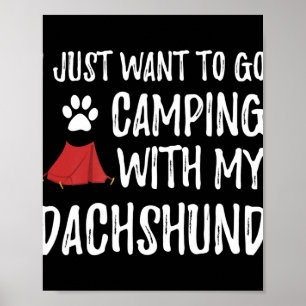 Dog Cadeau Camping with My Dachshund Poster