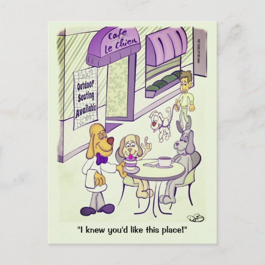 Dog Cafe Briefkaart (Voorkant)