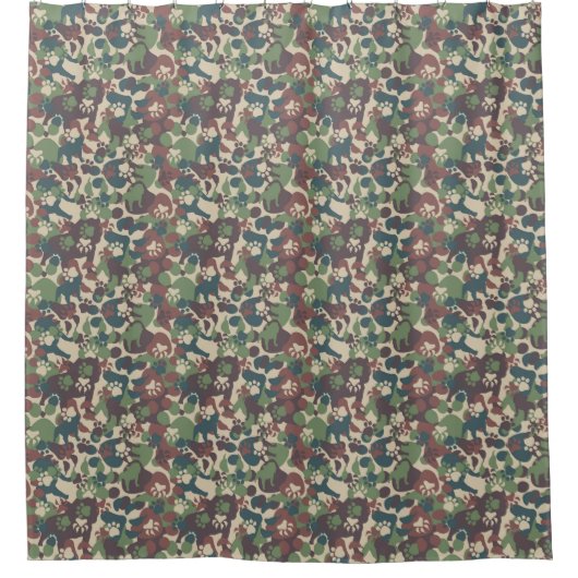 Dog Camouflage Pattern Douchegordijn (Voorkant)