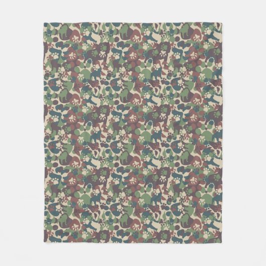 Dog Camouflage Pattern Fleece Deken (Voorkant)