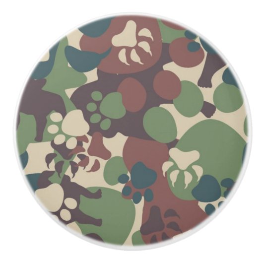Dog Camouflage Pattern Keramische Knop (Voorkant)
