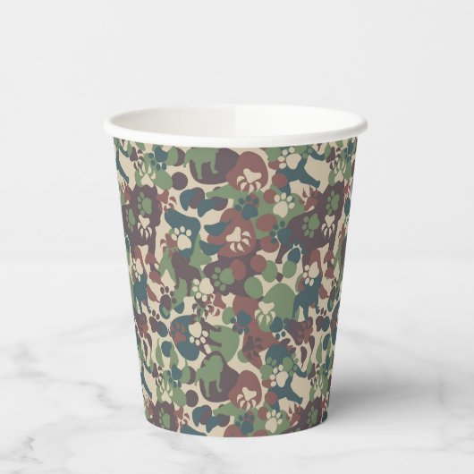Dog Camouflage Pattern Papieren Bekers (Links)