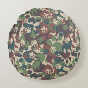 Dog Camouflage Pattern Rond Kussen