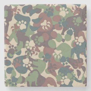Dog Camouflage Pattern Stenen Onderzetter
