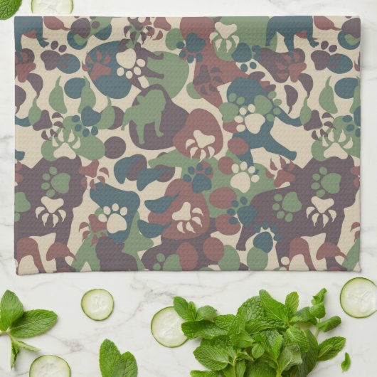 Dog Camouflage Pattern Theedoek (Gevouwen)