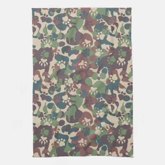 Dog Camouflage Pattern Theedoek (Verticaal)