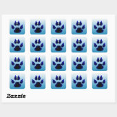 Dog Canine Paw Print Blue Stickers (Vel)