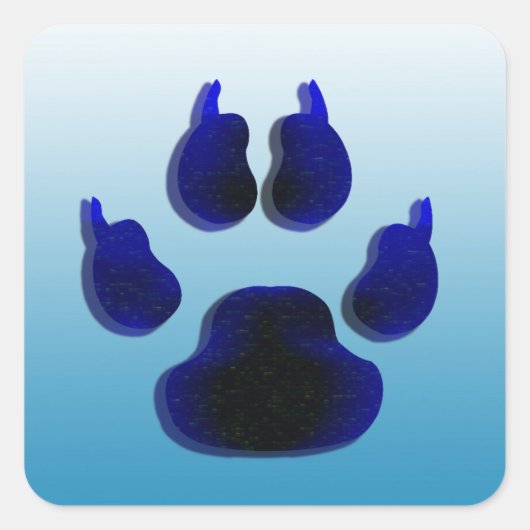 Dog Canine Paw Print Blue Stickers (Voorkant)