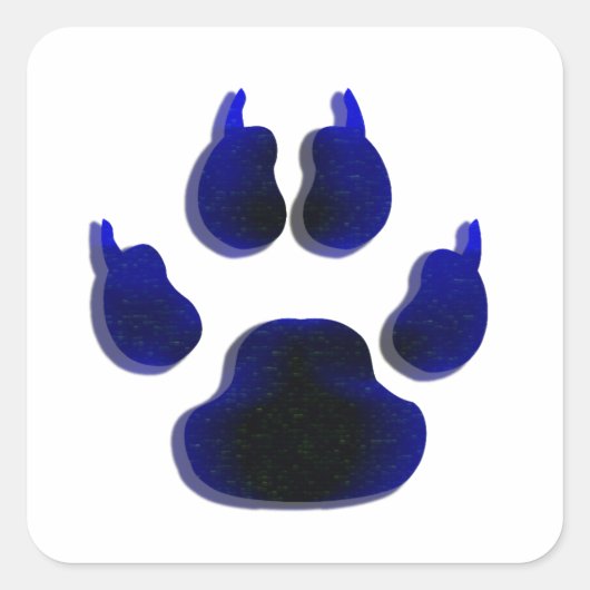 Dog Canine Paw Print Blue Stickers (Voorkant)