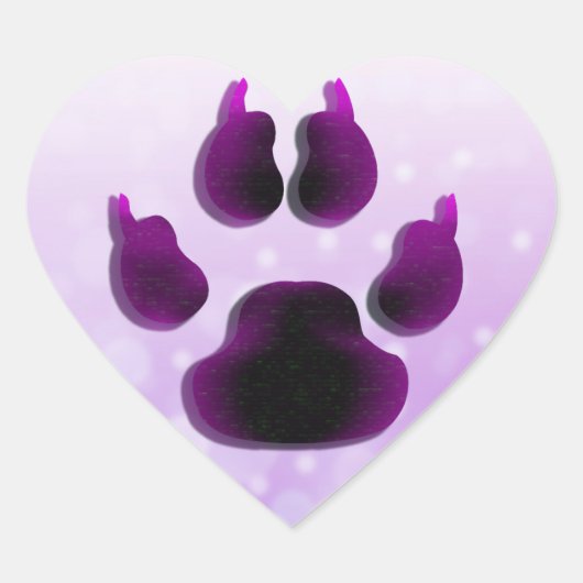 Dog Canine Paw print Paarse Stickers (Voorkant)