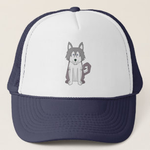 Dog Cartoon Amazing Siberian Husky Trucker Pet