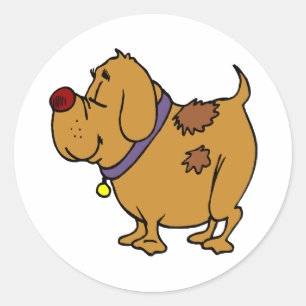 Dog Cartoon Ronde Sticker