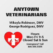 Dog Cat and Red Heart Veterinarian Window Cling Raamsticker (Vel)