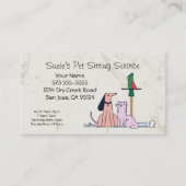 Dog Cat Bird Pet Sitting Service Visitekaartje (Voorkant)