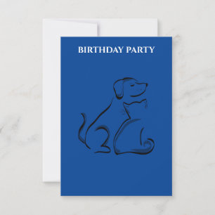 "DOG & CAT BIRTHDAY INVITATIONS PERSONALISEERD.