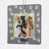 Dog Cat Double Sided Ornaming uit de schilderprint Keramisch Ornament (Links)