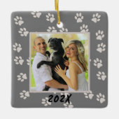 Dog Cat Double Sided Ornaming uit de schilderprint Keramisch Ornament (Voorkant)