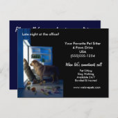 Dog & Cat Home Alone Midnight Pet Sitter Briefkaar Briefkaart (Voorkant / Achterkant)